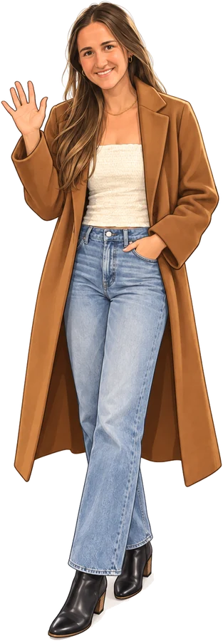 Jillian, your stylist, waving hello